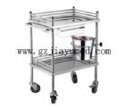 JY-A8 Stainless steel treatment cart（with drawer、stainless steel barrels）