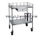 JY-A7 Stainless steel treatment cart（with drawer、stainless steel barrels）